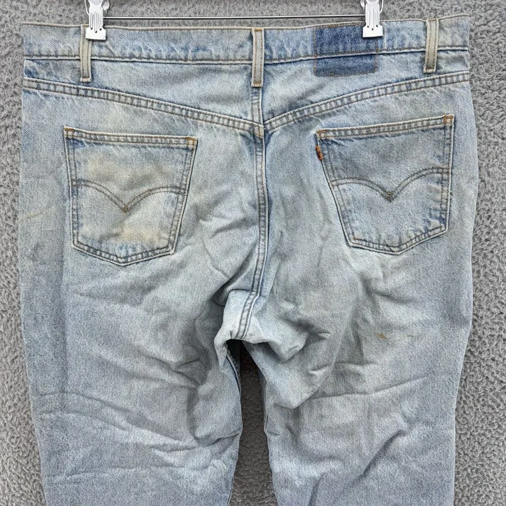 Vintage Levis Jeans 550 Relaxed Fit 40x32 Light Wash 100% Cotton Work Pants READ